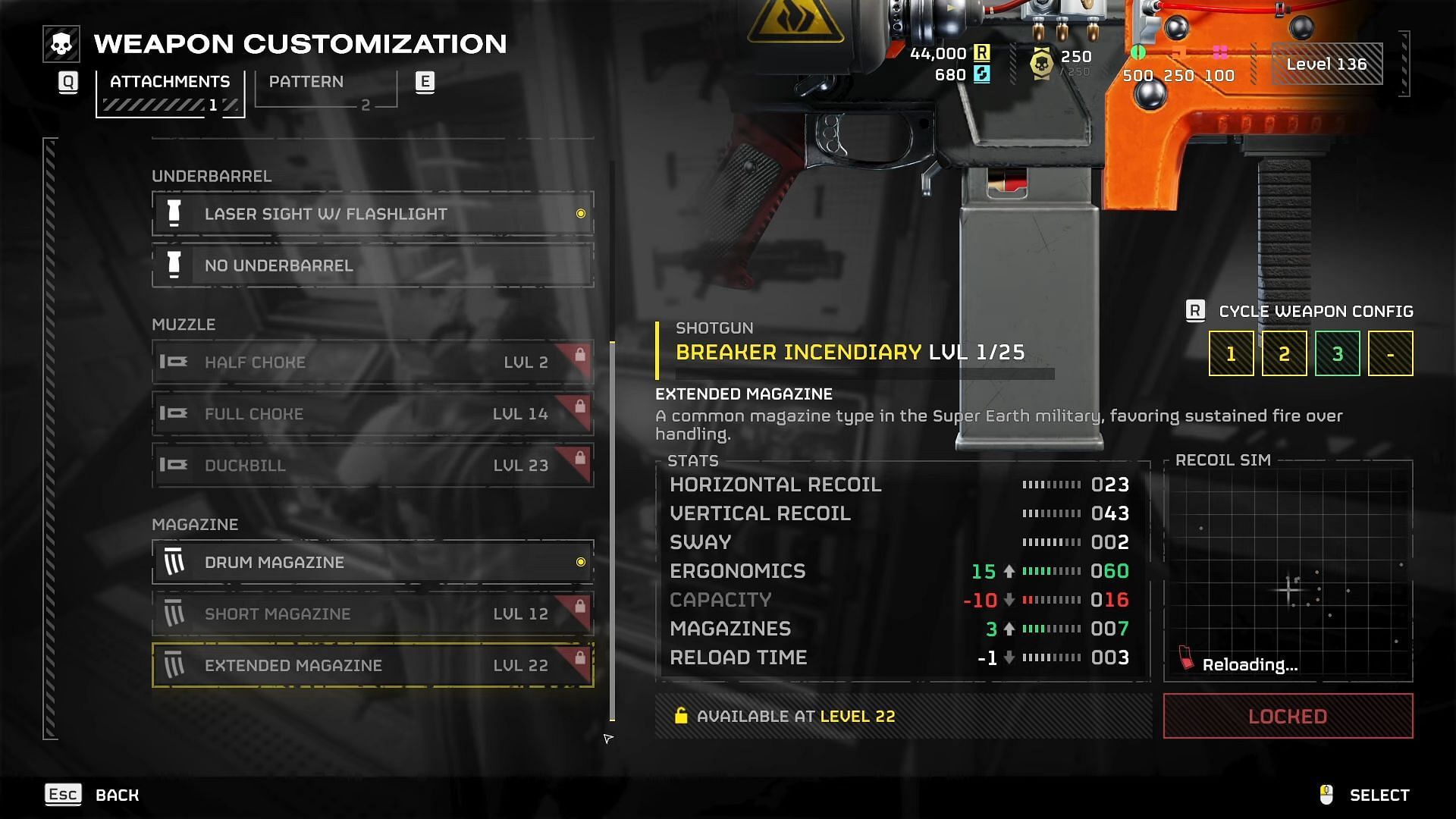 Weapon stats in Helldivers 2 (Image via PlayStation Publishing LLC)
